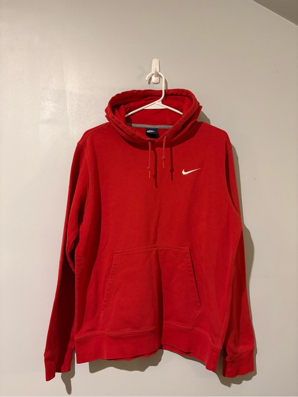 Nike Red Hoodie with White Swoosh Tag